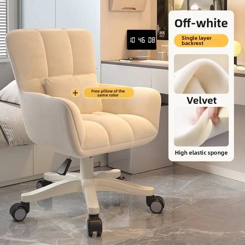 Ergonomic Desk Chair for Dorm & Home, Computer Office Chair with Lumbar Support, Swivel Rolling Study Chair for Small Spaces