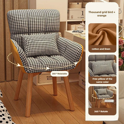 Computer Chair, Comfortable Study Desk and Chair for Home Use, Sedentary Office Chair, Bedroom Makeup Chair, Dressing Stool