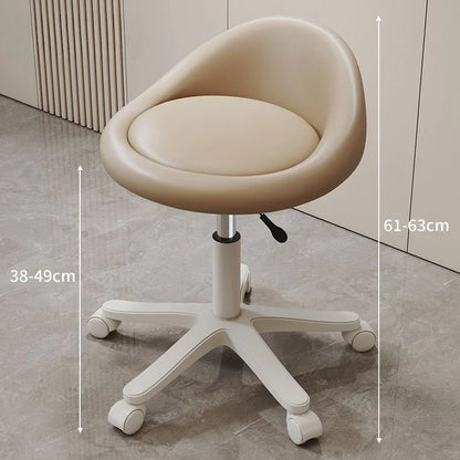 Simple 360° Rotation High Chair with Backrest Simple Beauty Salon Chairs round Stool Modern Salon Furniture Home Makeup Chair