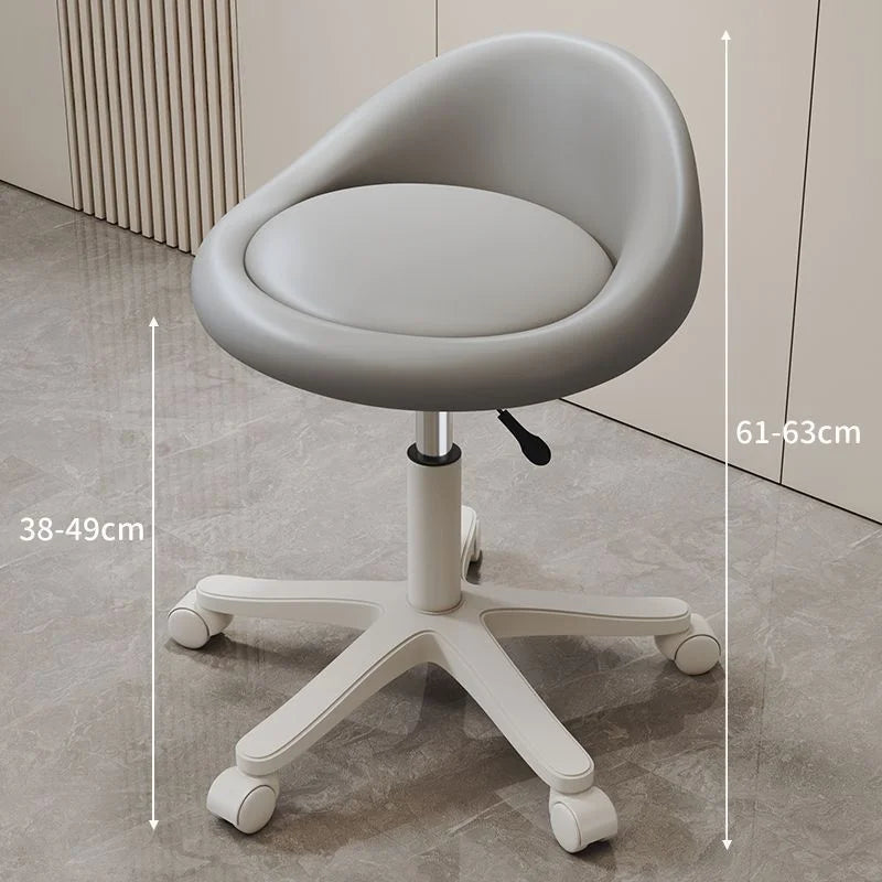 Simple 360° Rotation High Chair with Backrest Simple Beauty Salon Chairs round Stool Modern Salon Furniture Home Makeup Chair
