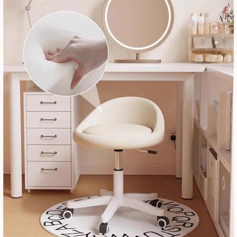 Simple 360° Rotation High Chair with Backrest Simple Beauty Salon Chairs round Stool Modern Salon Furniture Home Makeup Chair