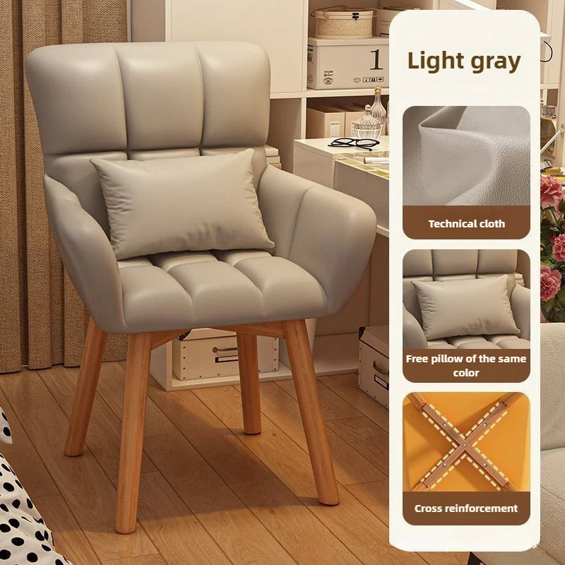Computer Chair, Comfortable Study Desk and Chair for Home Use, Sedentary Office Chair, Bedroom Makeup Chair, Dressing Stool