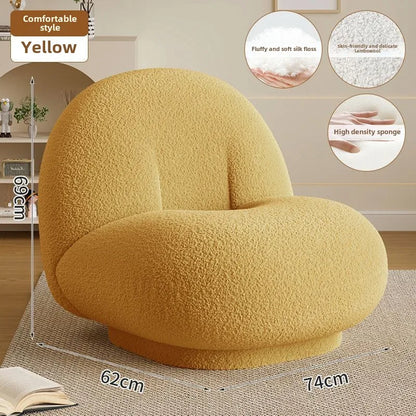 Cloud Lazy Sofa Chair Lamb Wool Fabric Sofa Chair Bedroom Single Lounge Chair Home Balconies Leisure Chairs Comfortable Chair