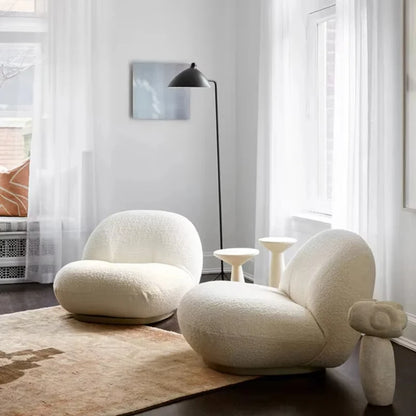 Cloud Lazy Sofa Chair Lamb Wool Fabric Sofa Chair Bedroom Single Lounge Chair Home Balconies Leisure Chairs Comfortable Chair